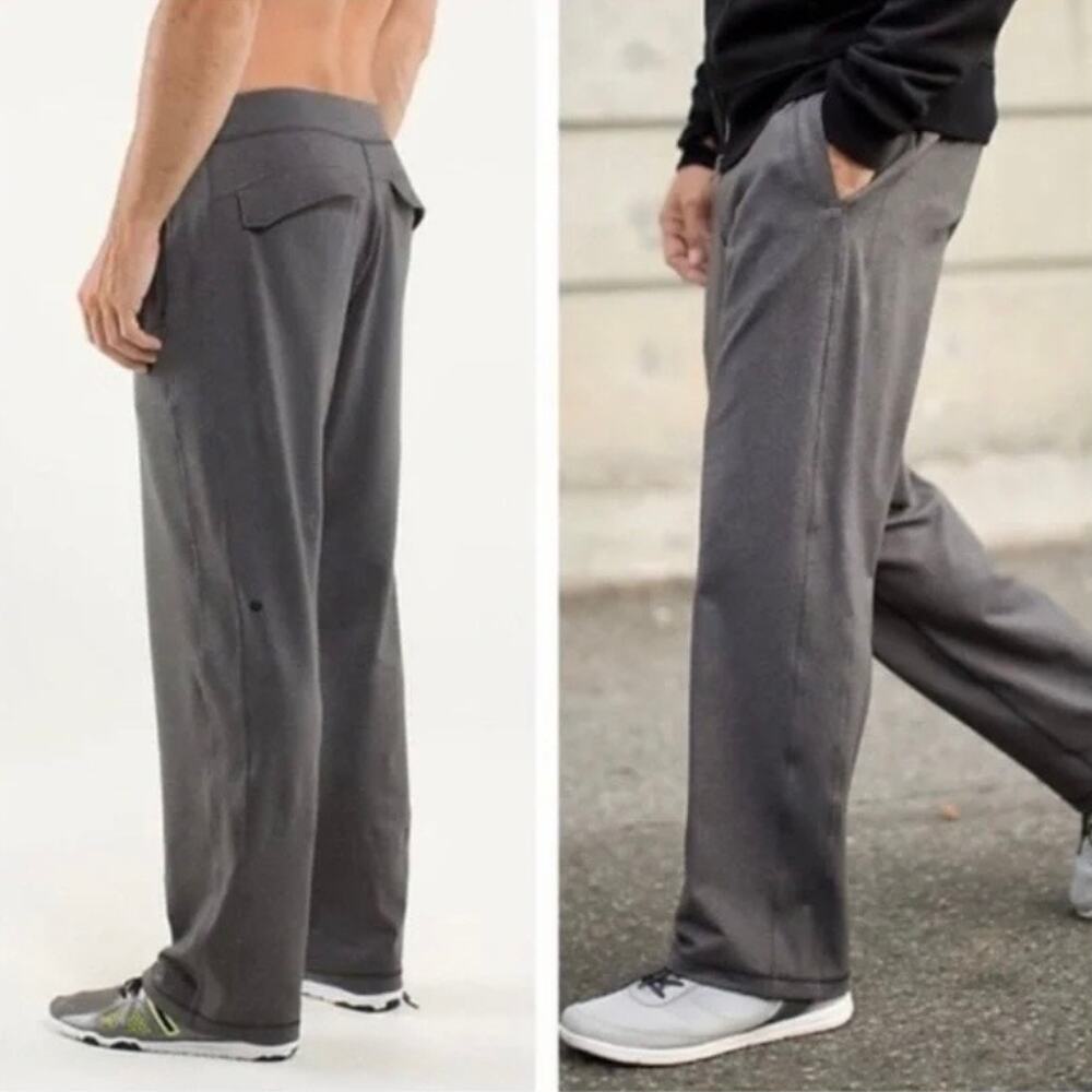 Lululemon Men’s Kung Fu Pant Straight Leg Cotton Drawstring Pants In Grey Boho